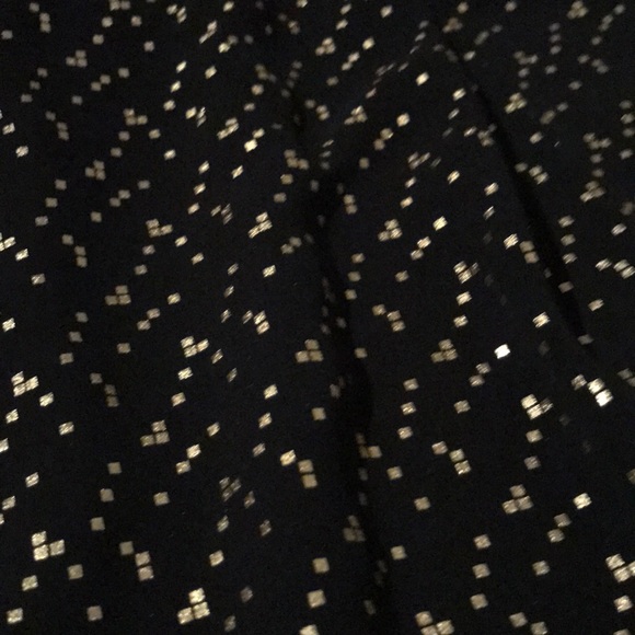 Black and gold flake deep V party blouse - Picture 3 of 5